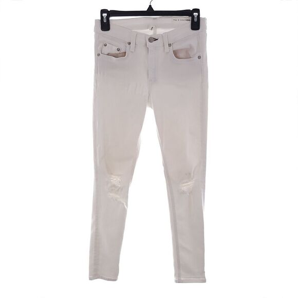 rag & bone Women's Mid Rise White Capri Jeans Sz 27 Stretch W1526O545WWH - Picture 1 of 16